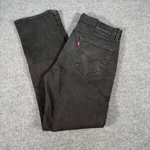 Levis Premium 514 Straight Fit Jeans Mens 33x32 Black Faded Denim #4323